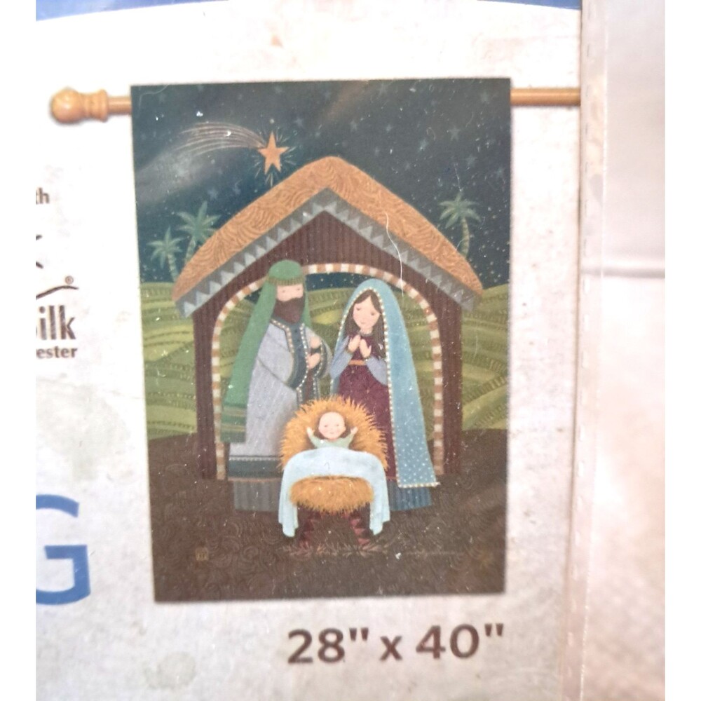 Breeze Art Garden Flag Banner USA Nativity Christmas Yard Studio M 28" x 40"